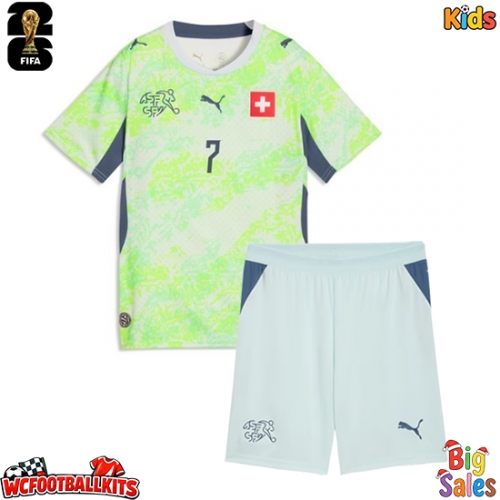 Switzerland Breel Embolo #7 Replica Away Stadium Kit for Kids World Cup 2026 Short Sleeve (+ pants)